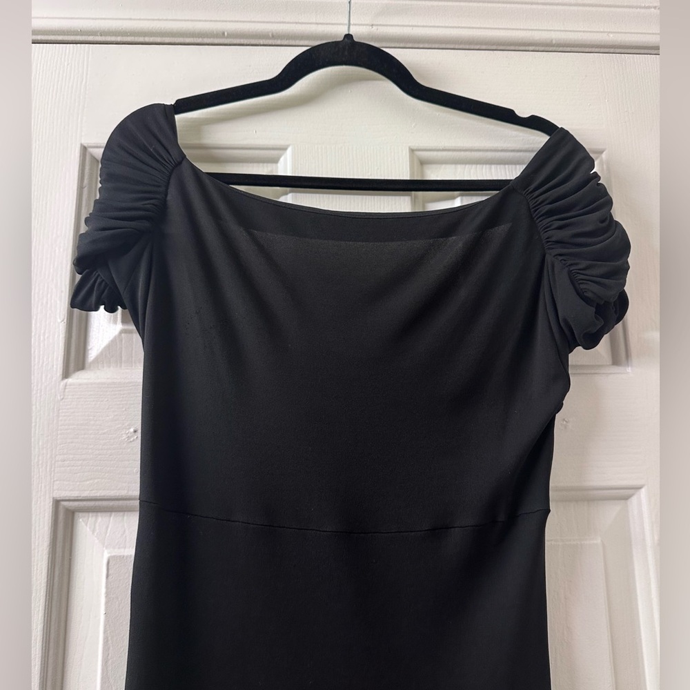 Balenciaga LBD Vintage Draped Ruched Dress | Black Mini | Size 40 - Picture 12 of 14